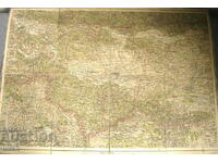 Παλαιός γεωγραφικός οδικός χάρτης του Βασιλείου της Βουλγαρίας Sofia Paz Plov