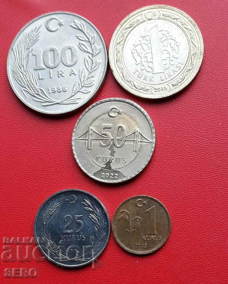 Turcia lot de 5 monede