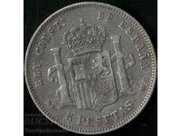 Spain 5 Pesetas 1890   Sliver