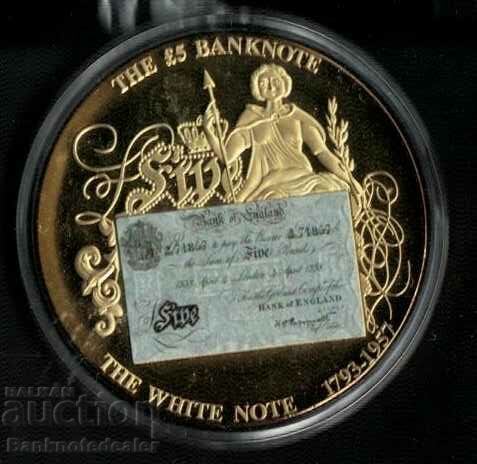 Banknote coin 5 POUNDS Banknote coin 5 POUNDS