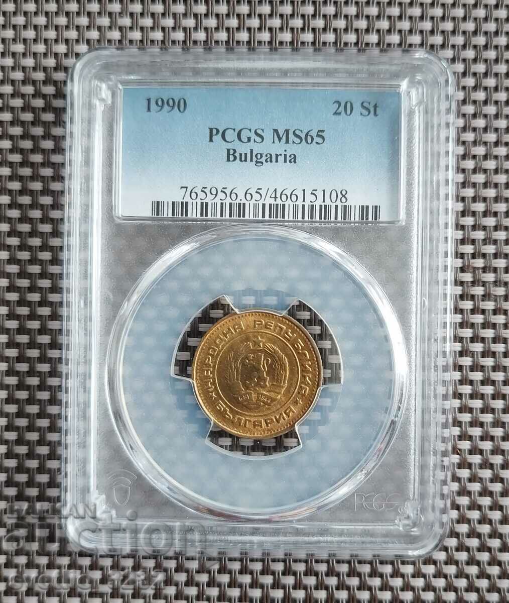 20 Centi 1990 MS 65 PCGS