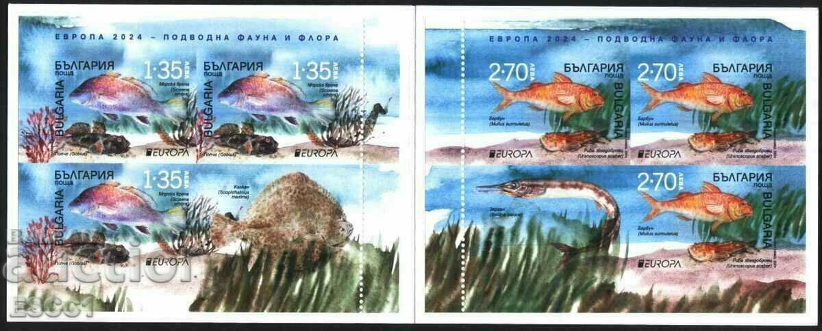 Чисти марки в карнетка Европа СЕПТ Риби 2024 от България