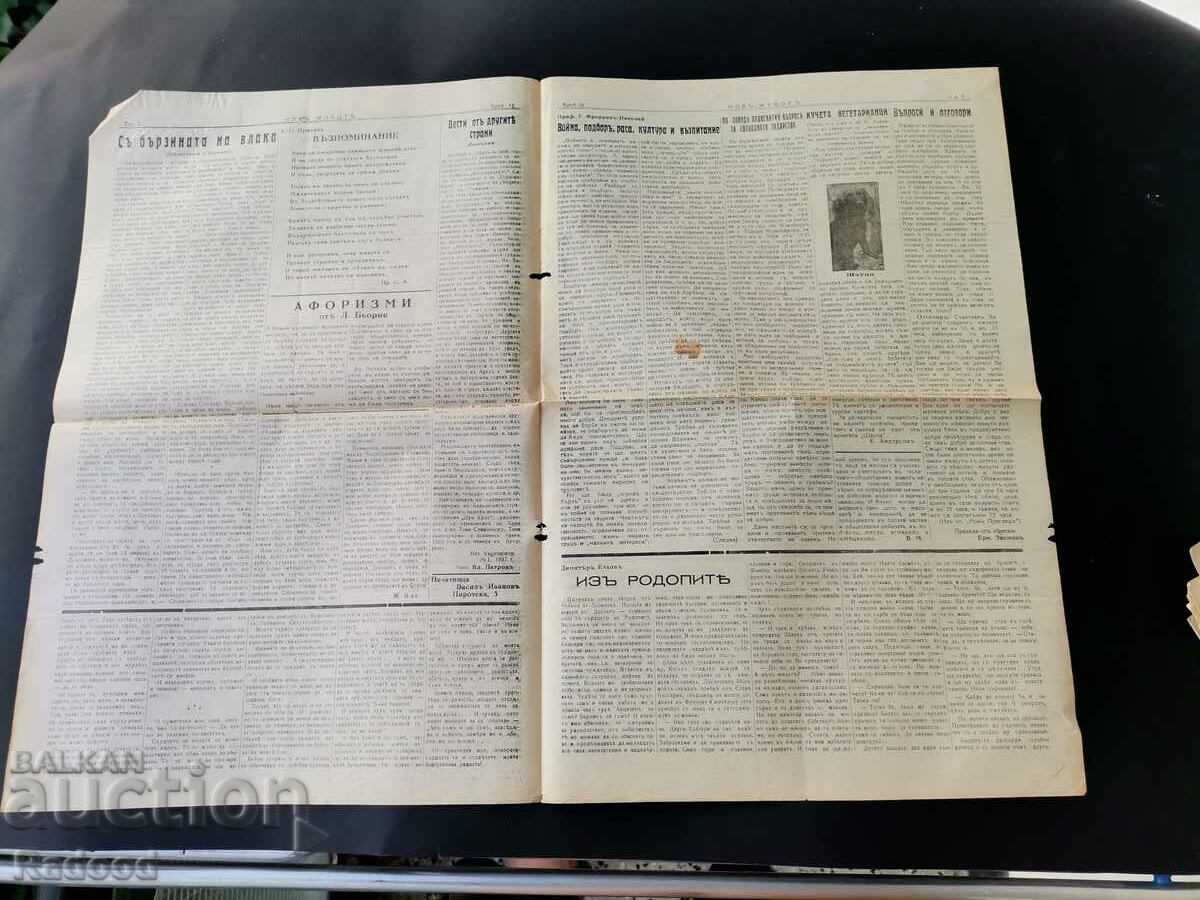 Delivery of Newspaper New Life Issue 12 /1937 Delivery of Newspaper New Life Issue 12 /1937