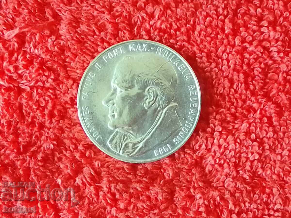 Delivery of Old Metal Silver Plated Plaque Pope John Paul II Malta M Delivery of Old Metal Silver Plated Plaque Pope John Paul II Malta M