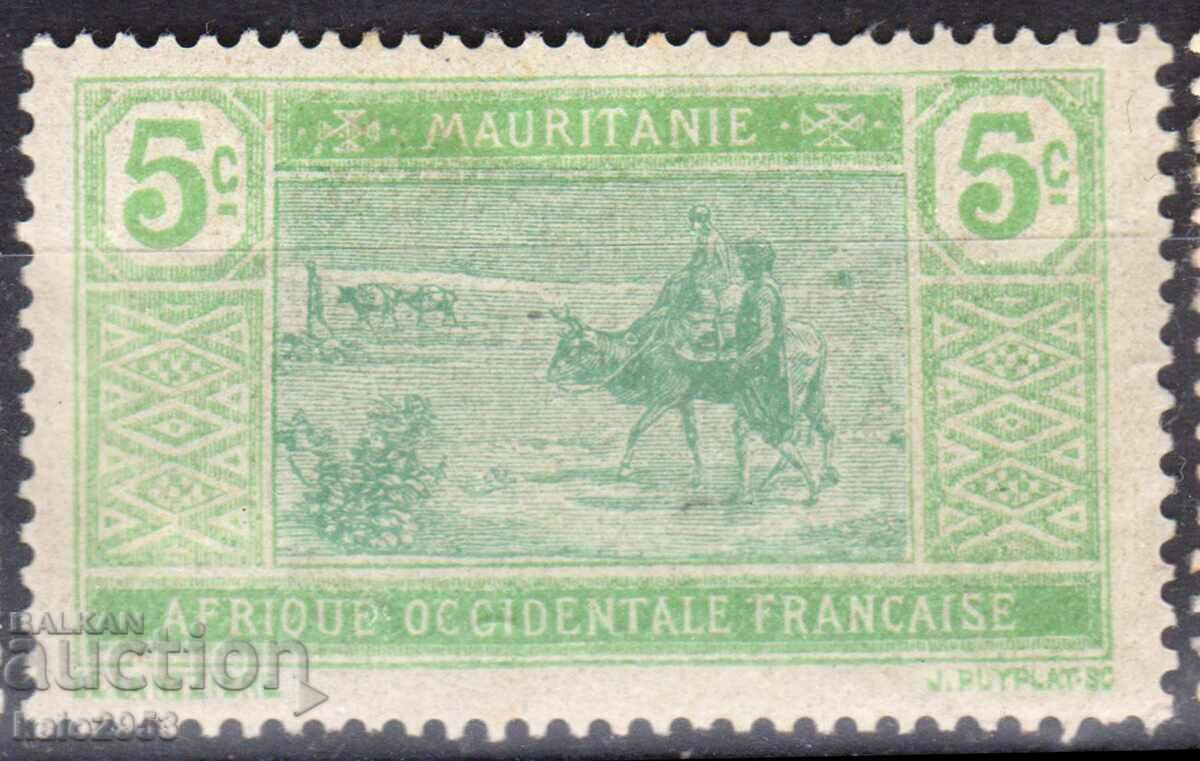 F Mauritanie-1913-Regular-Desert Trade Caravan, MLH