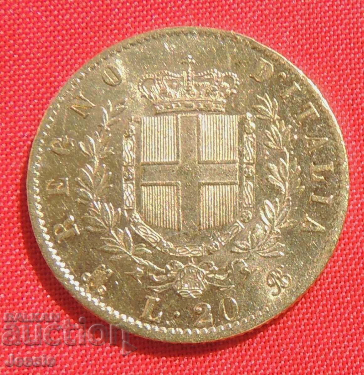 20 Lire 1873 Italy ( 20 лири Италия ) (злато )