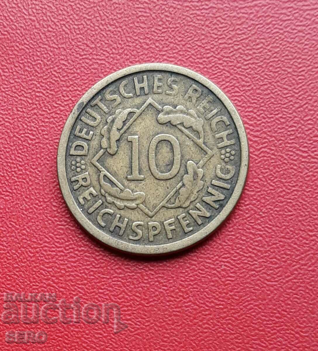 Германия-10 пфенига 1924 J-Хамбург