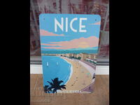 Placă metalică Nisa Coasta de Azur Plajele Rivierei Franceze