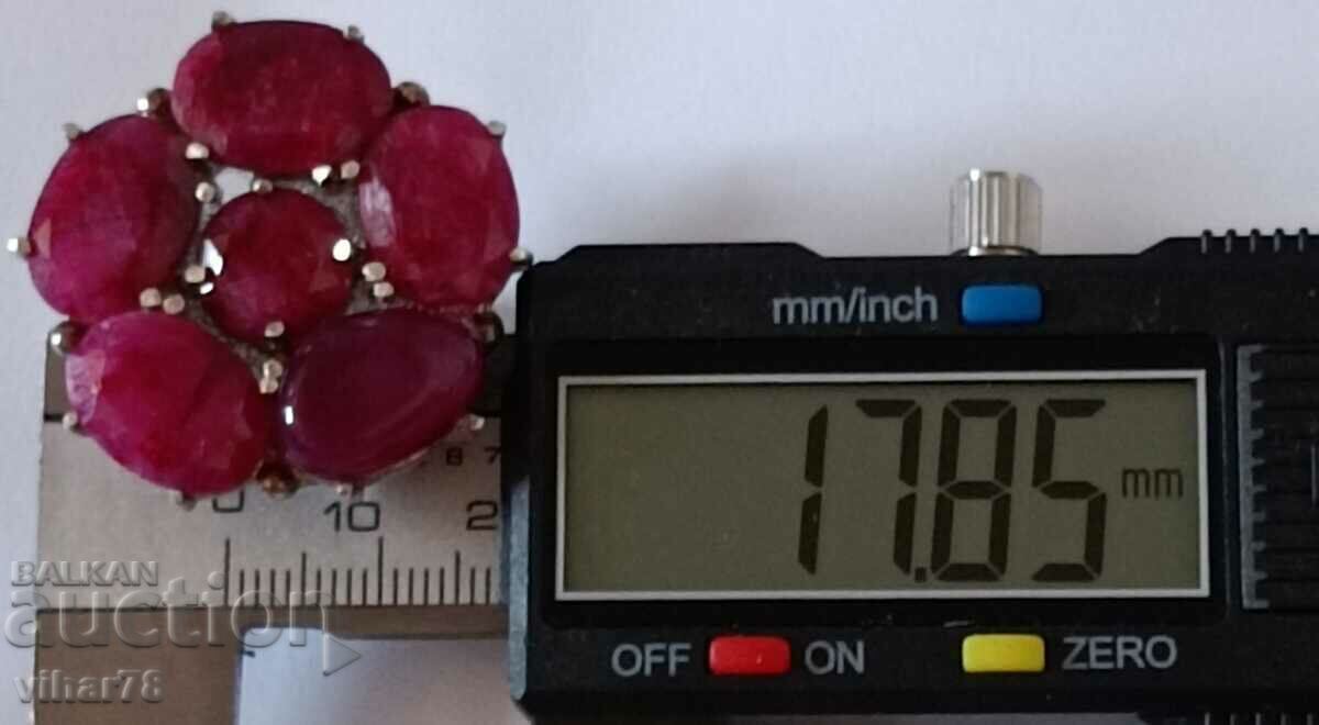 Аукцион Сребърен  Пръстен с рубини