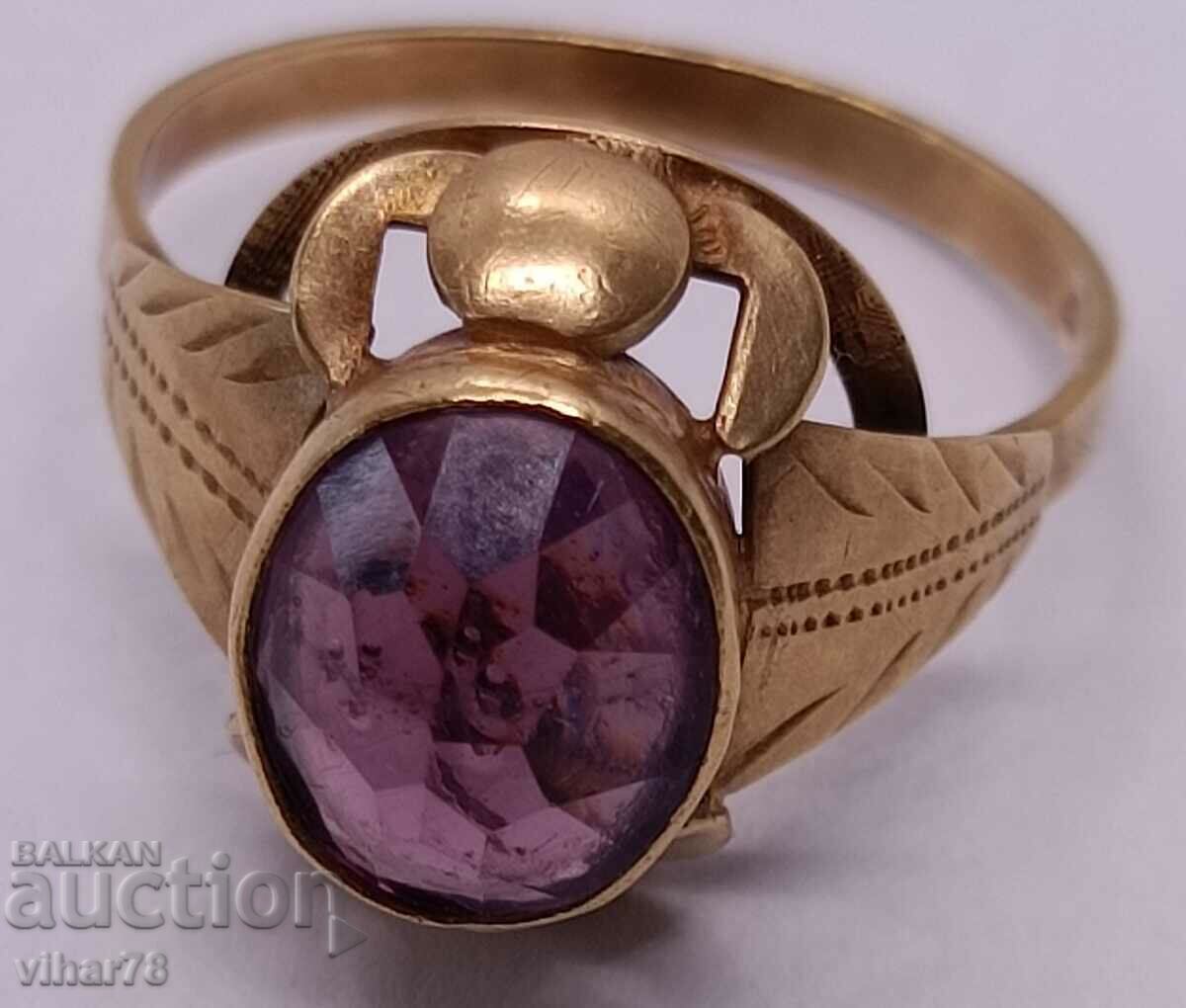Auction Silver ring with gold plating Auction Silver ring with gold plating