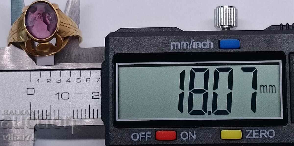 Silver ring with gold plating - 6 Silver ring with gold plating - 6