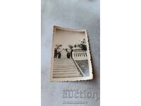 Photo Skopje Officers and soldiers on stairs 1941