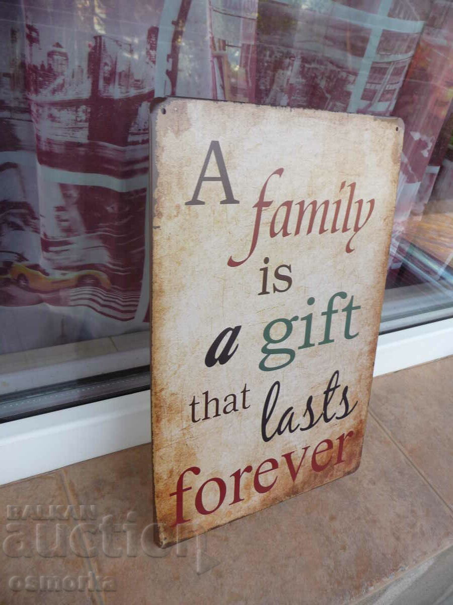 Metal plate inscription message family gift forever with price 18.00 BGN | € 9.20 Metal plate inscription message family gift forever with price 18.00 BGN | € 9.20