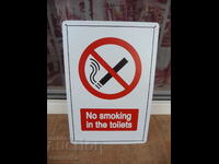 Inscripție pe plăcuță metalică Nu fumați în toalete țigări toaletă