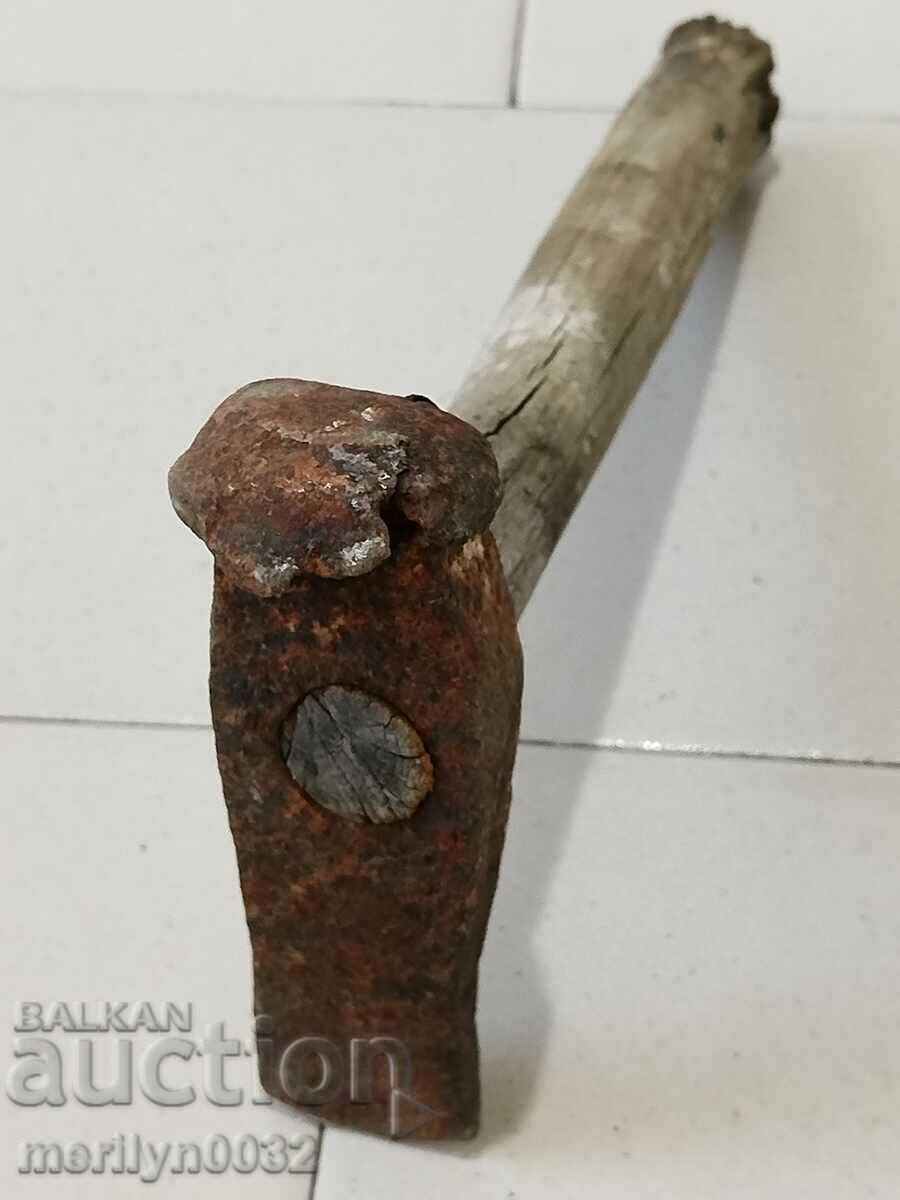 Very old hammer over 100 years, wrought iron tool - 5 Very old hammer over 100 years, wrought iron tool - 5