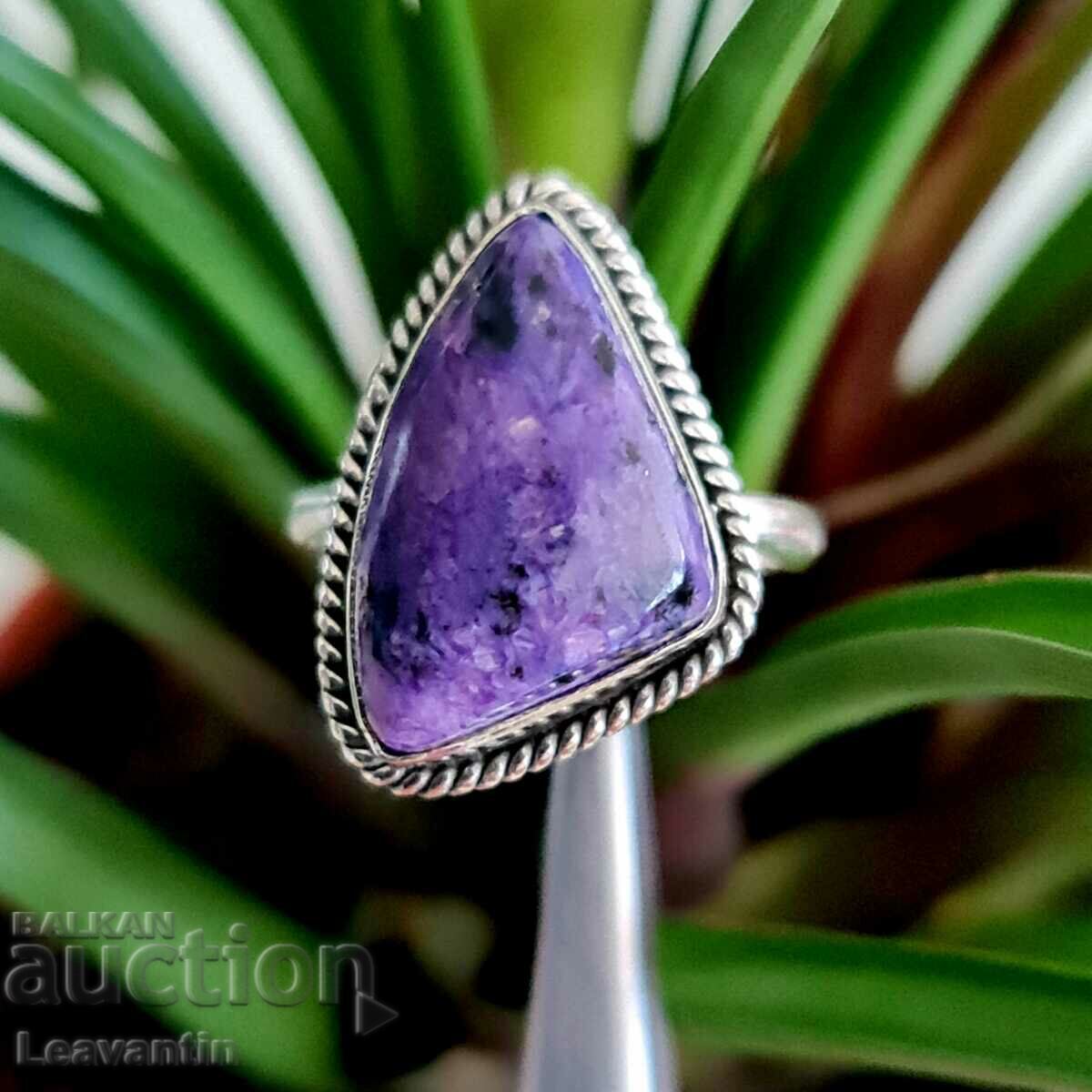 4944 Silver ring with Charoite