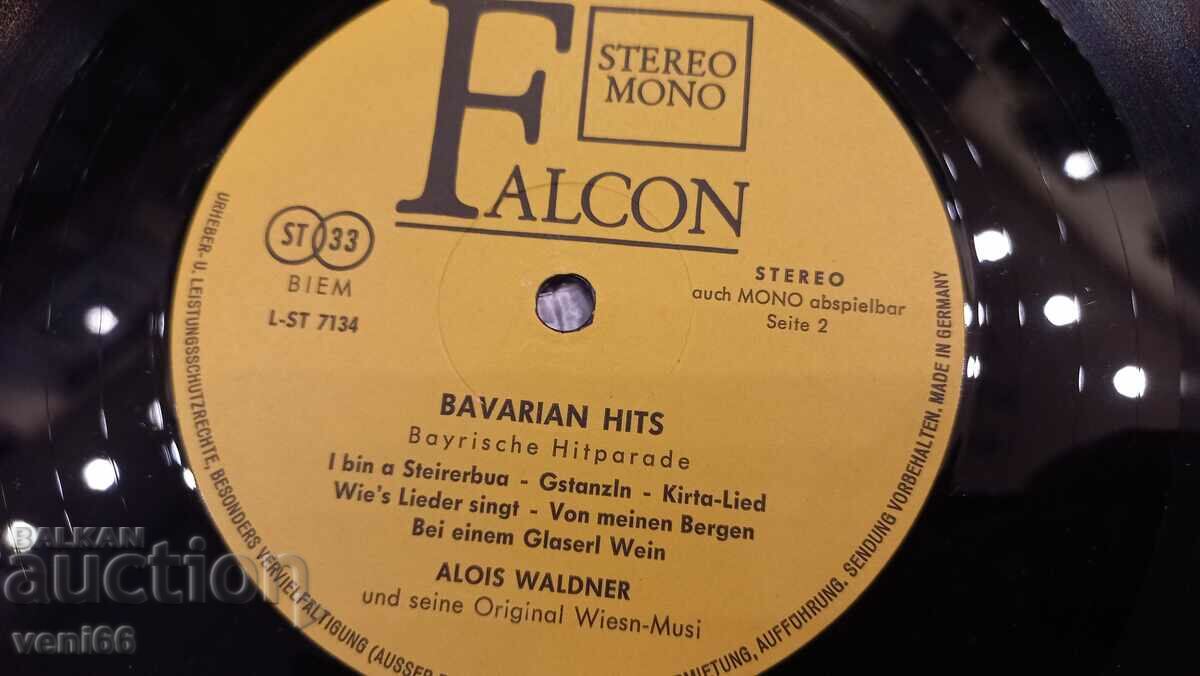 Auction Gramophone record - Bavarian hits Auction Gramophone record - Bavarian hits