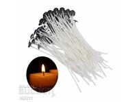 10 pcs Ready-made candle wicks with metal bases