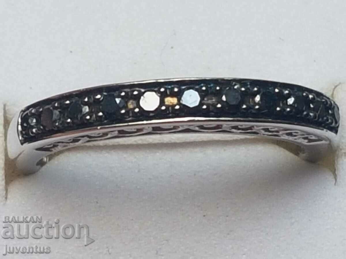 SILVER RING WITH BLACK DIAMONDS (AFRICA)