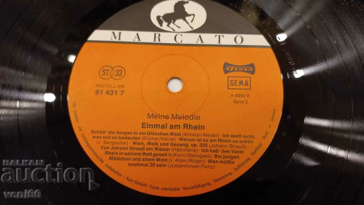 Delivery of Gramophone record - Einmal am Rhein