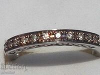 SILVER RING WITH CHAMPAGNE COLOR UNTREATED DIAMONDS