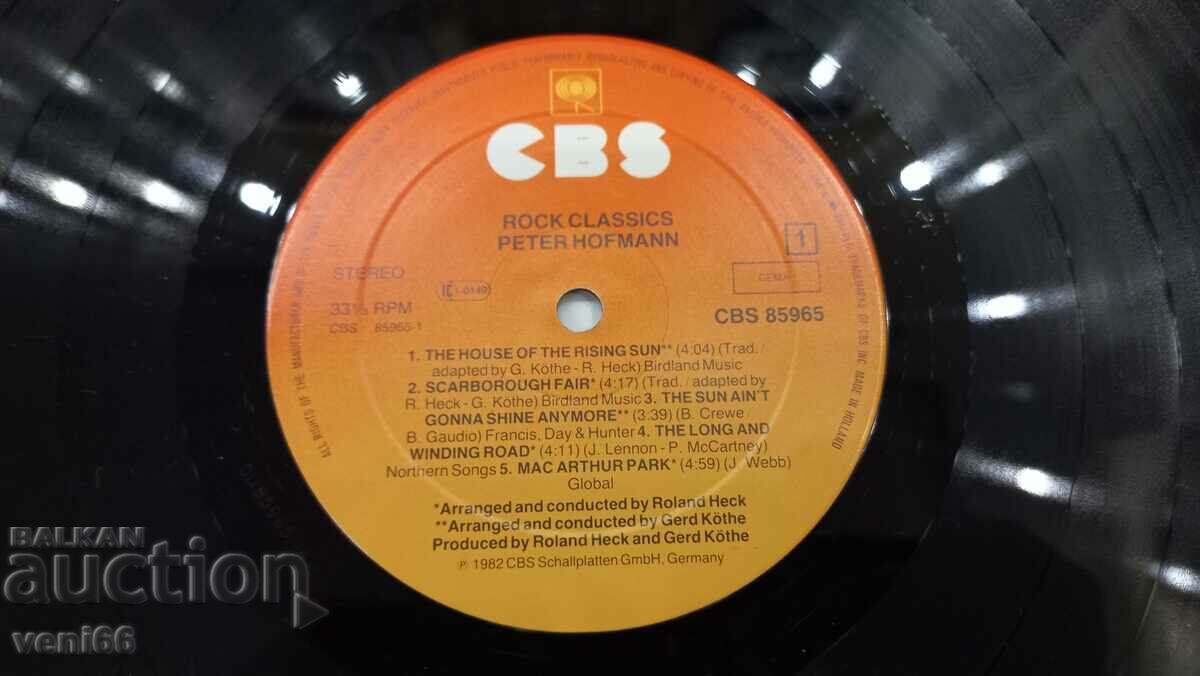 Delivery of Gramophone record - Peter Hofmann Delivery of Gramophone record - Peter Hofmann