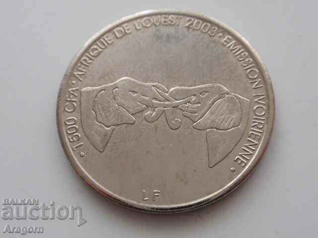 Бряг на слоновата кост / Кот д'Ивоар 1500 франка 2003