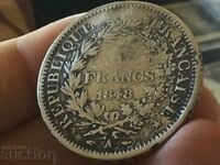 Γαλλία Δημοκρατία 5 φράγκα 1848 Hercules ασήμι 25 γρ