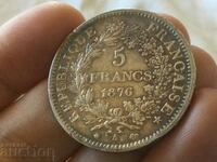 France Republic 5 φράγκα 1876 Hercules ασήμι 25 γρ
