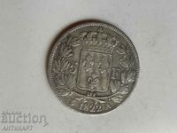 сребърна монета 5 франка Louis Луи XVIII 1822 Франция сребро