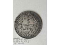 сребърна монета 5 франка Франция 1870 сребро