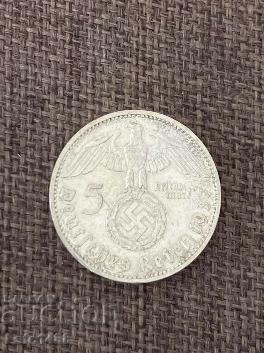 5 Reichsmarks 1937 A