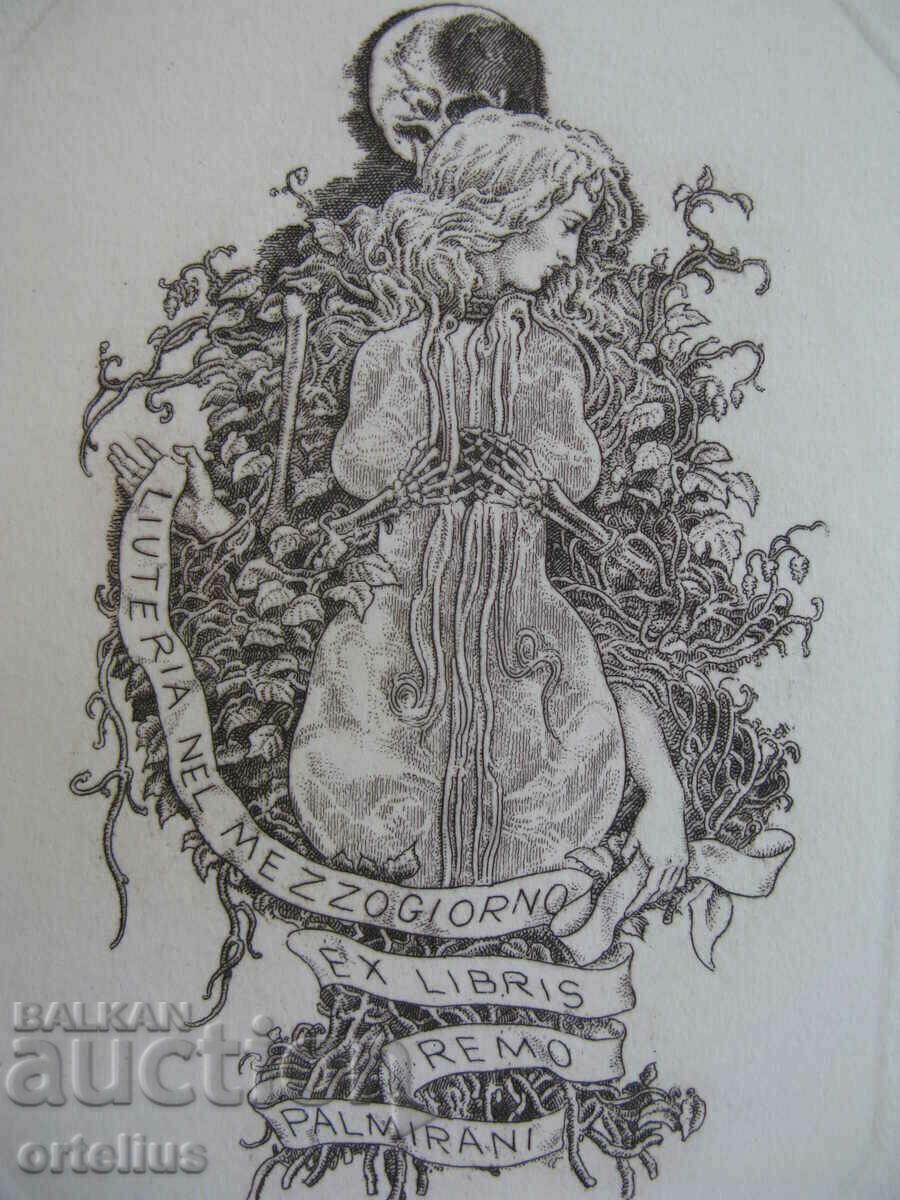 Graphics Engraving Bookplate Erotic REMO PALMIRANI