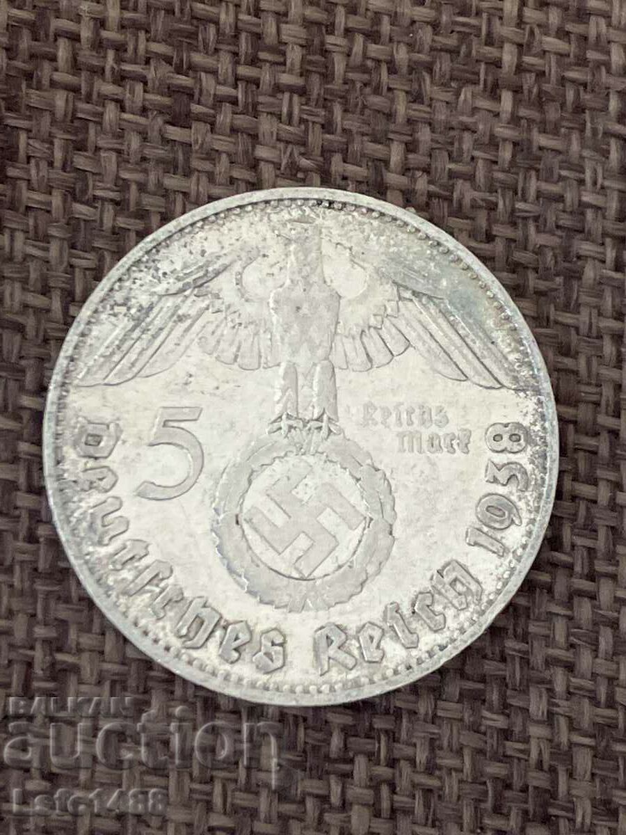 5 Reichsmarks 1938 D