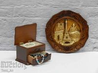 Cutie de bijuterii vintage din lemn