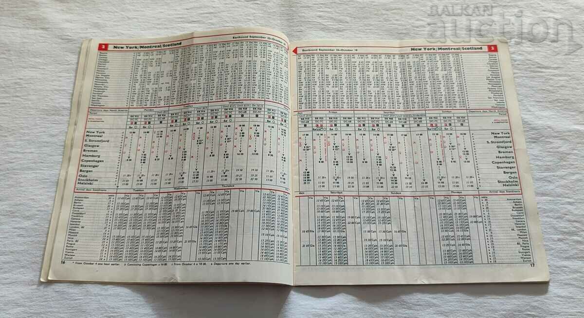 Auction SAS SCANDINAVIAN AIRLINES SYSTEM WORLD TIMETABLE 1959 Auction SAS SCANDINAVIAN AIRLINES SYSTEM WORLD TIMETABLE 1959