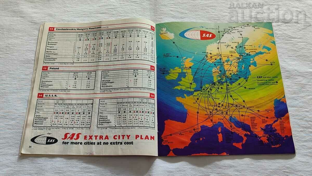 Delivery of SAS SCANDINAVIAN AIRLINES SYSTEM WORLD TIMETABLE 1959 Delivery of SAS SCANDINAVIAN AIRLINES SYSTEM WORLD TIMETABLE 1959