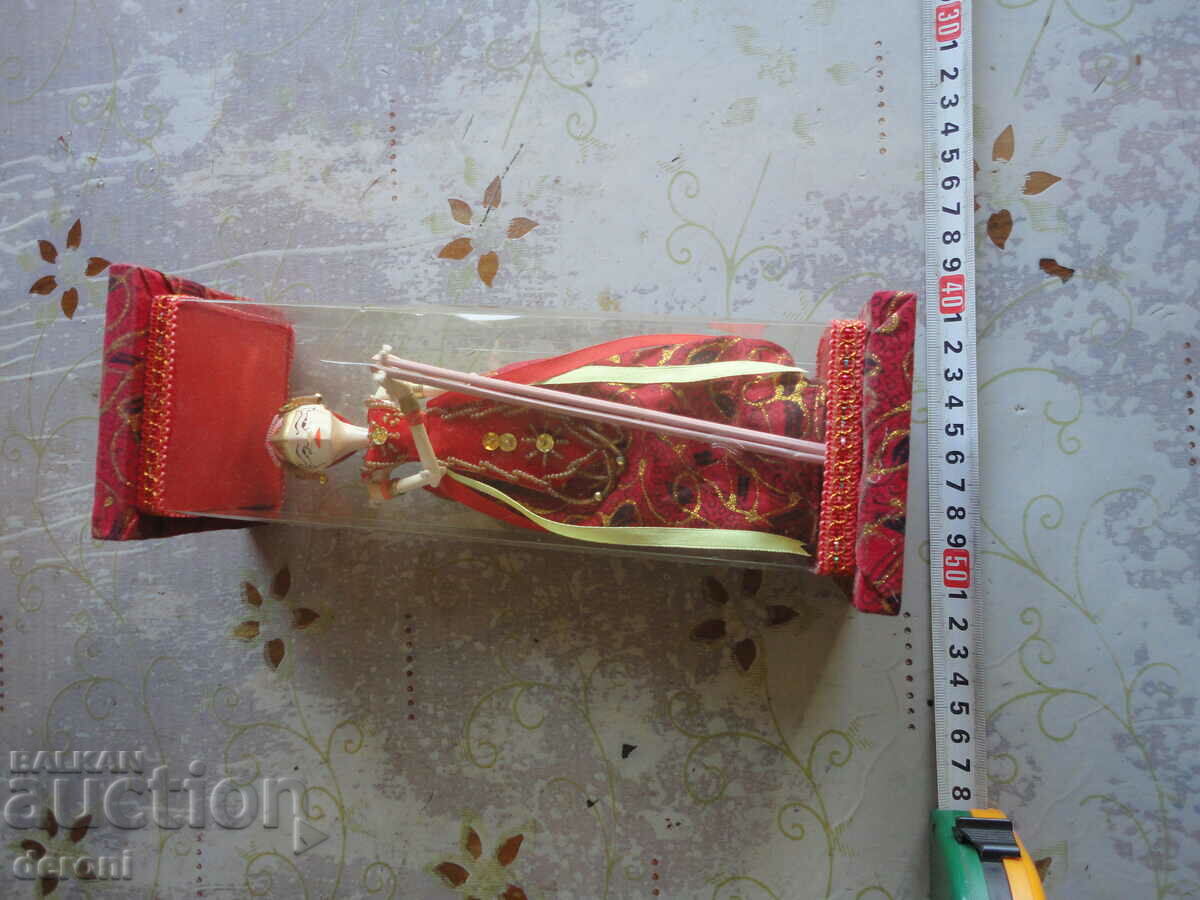 Vintage wooden doll in a box with price 40.00 BGN | € 20.45 Vintage wooden doll in a box with price 40.00 BGN | € 20.45