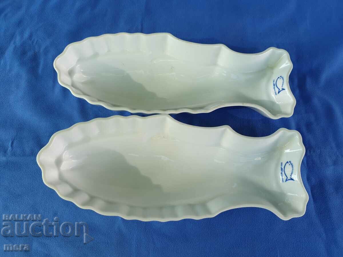 Παράδοση Πορσελάνινα πιάτα σε σχήμα ψαριού - 2 τεμάχια Παράδοση Πορσελάνινα πιάτα σε σχήμα ψαριού - 2 τεμάχια