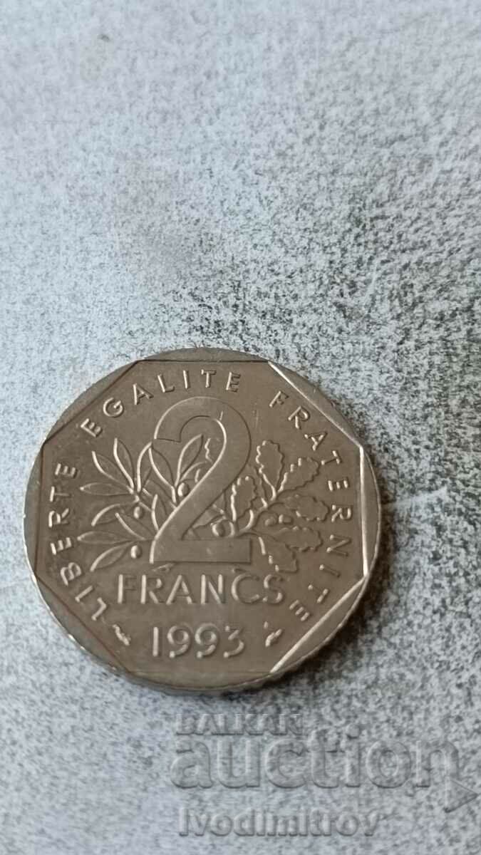 Франция 2 франка 1993
