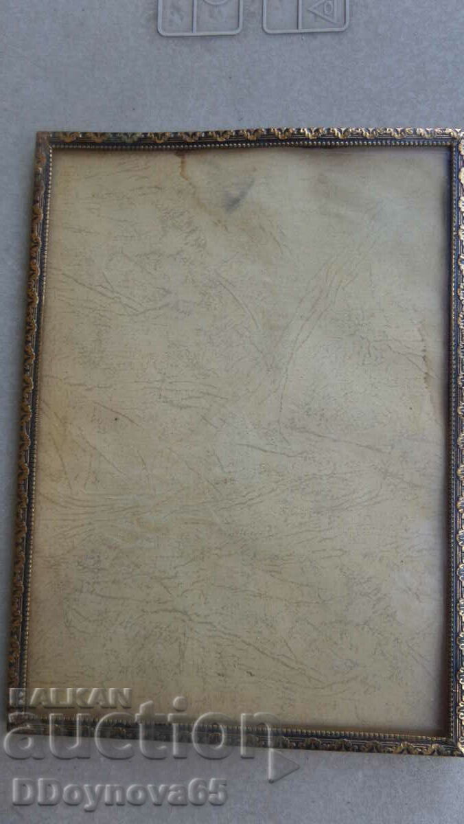 Old bronze picture frame