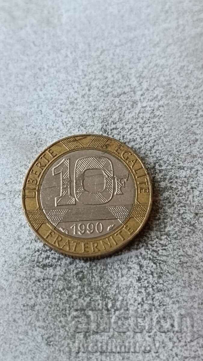 Франция 10 франка 1990