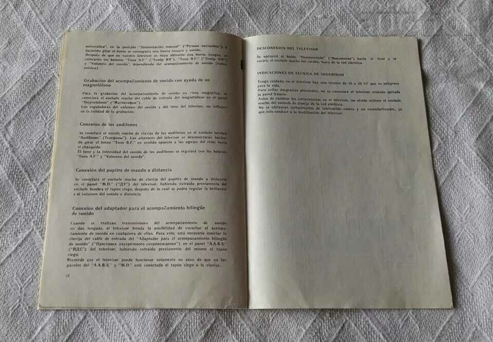 Delivery of ELECTRON-2 OGONEK-2 TELEVISIONS USER'S BROCHURE 1969