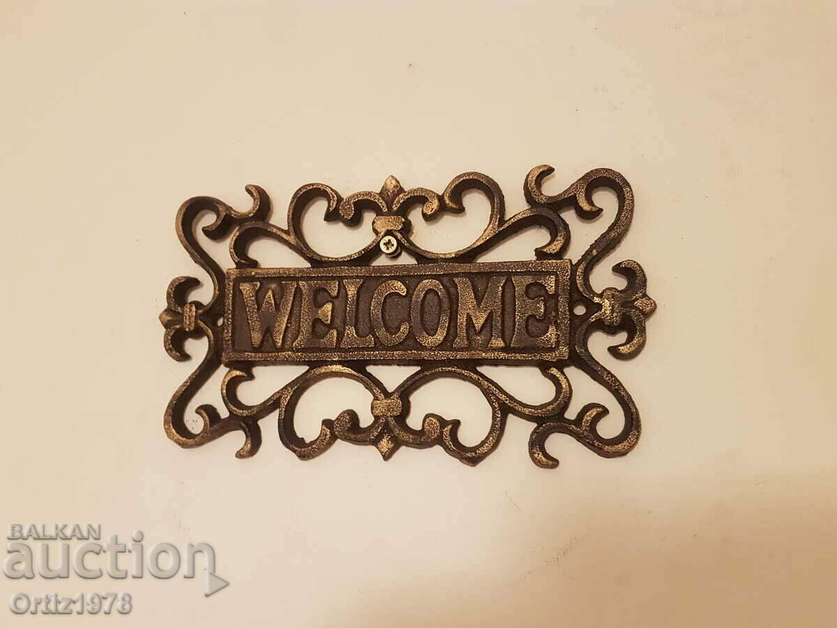 Cast iron WELCOME sign with price 30.00 BGN | € 15.34