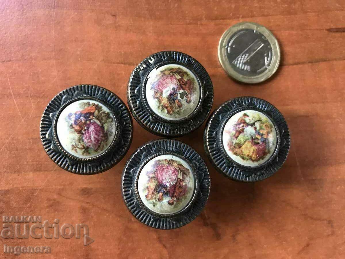 HANDLE FURNITURE HANDLES METAL PORCELAIN ANTIQUE - 6 HANDLE FURNITURE HANDLES METAL PORCELAIN ANTIQUE - 6