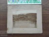 Παλιό φωτογραφικό χαρτόνι Βασίλειο της Βουλγαρίας - γέφυρα, ποτάμι