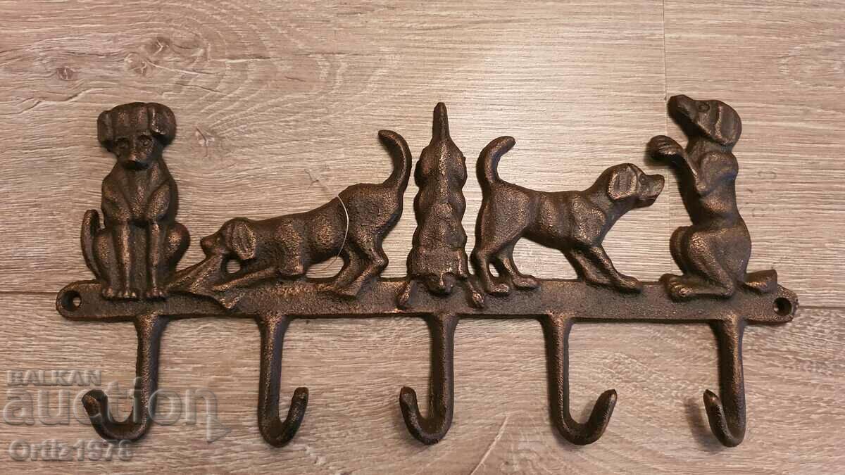 Cast iron hanger - dogs, 34 cm