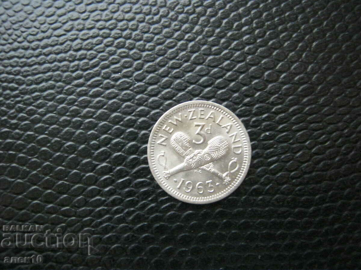 N. Zealand 3 pence 1963