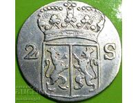 Netherlands 2 stivers 1785 Gelderland silver