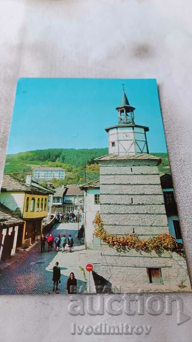Пощенска картичка Трявна Часовниковата кула 1974